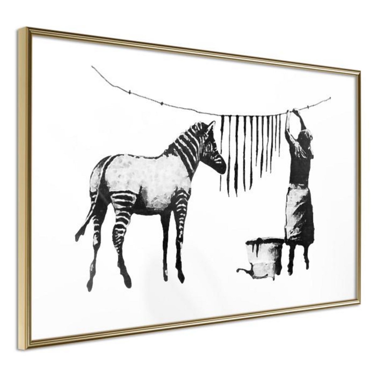 Paris Prix Affiche Murale Encadrée  Banksy Washing Zebra Stripes
