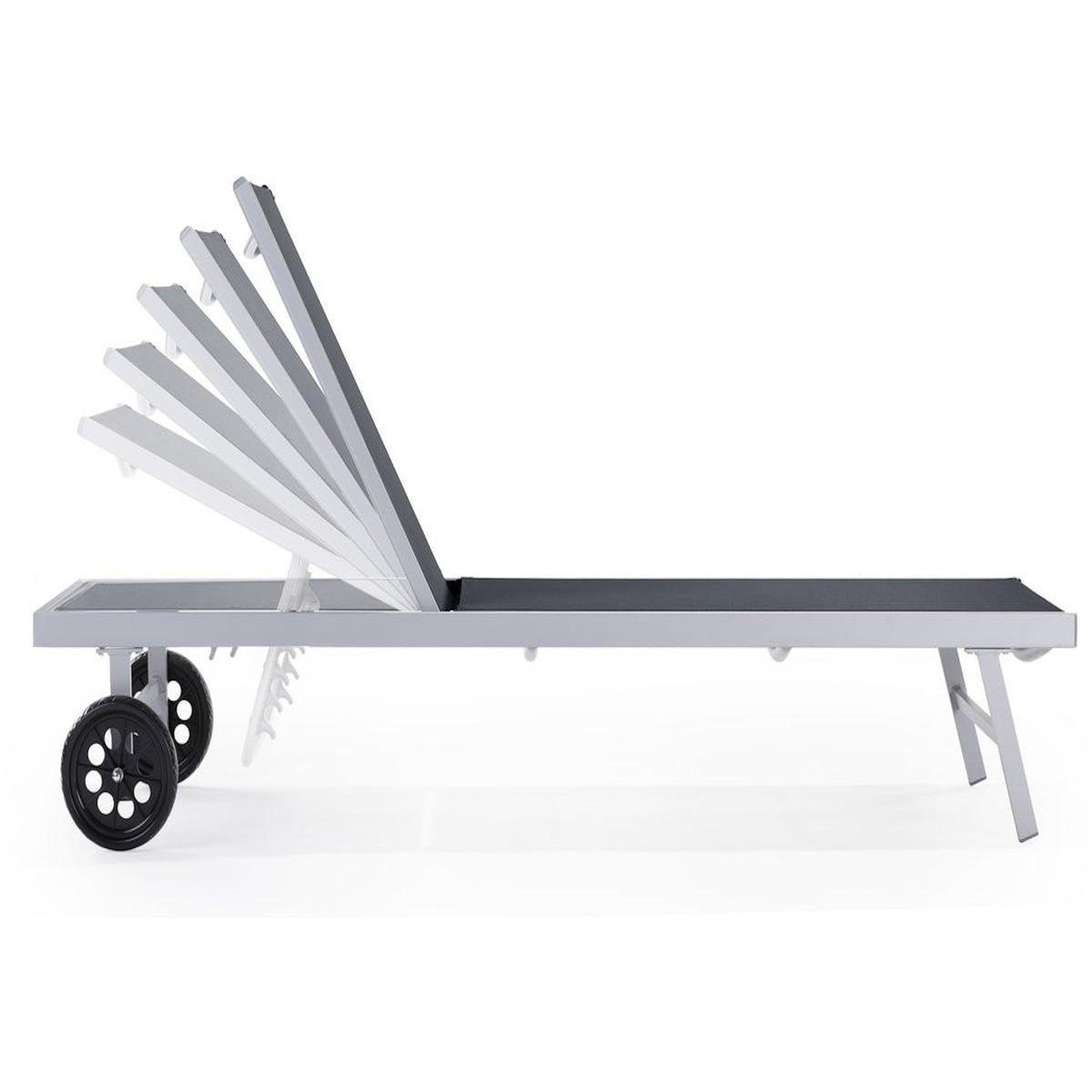 Habitat et Jardin Bain de soleil Alu / Textilene  Bella  avec roues - Gris