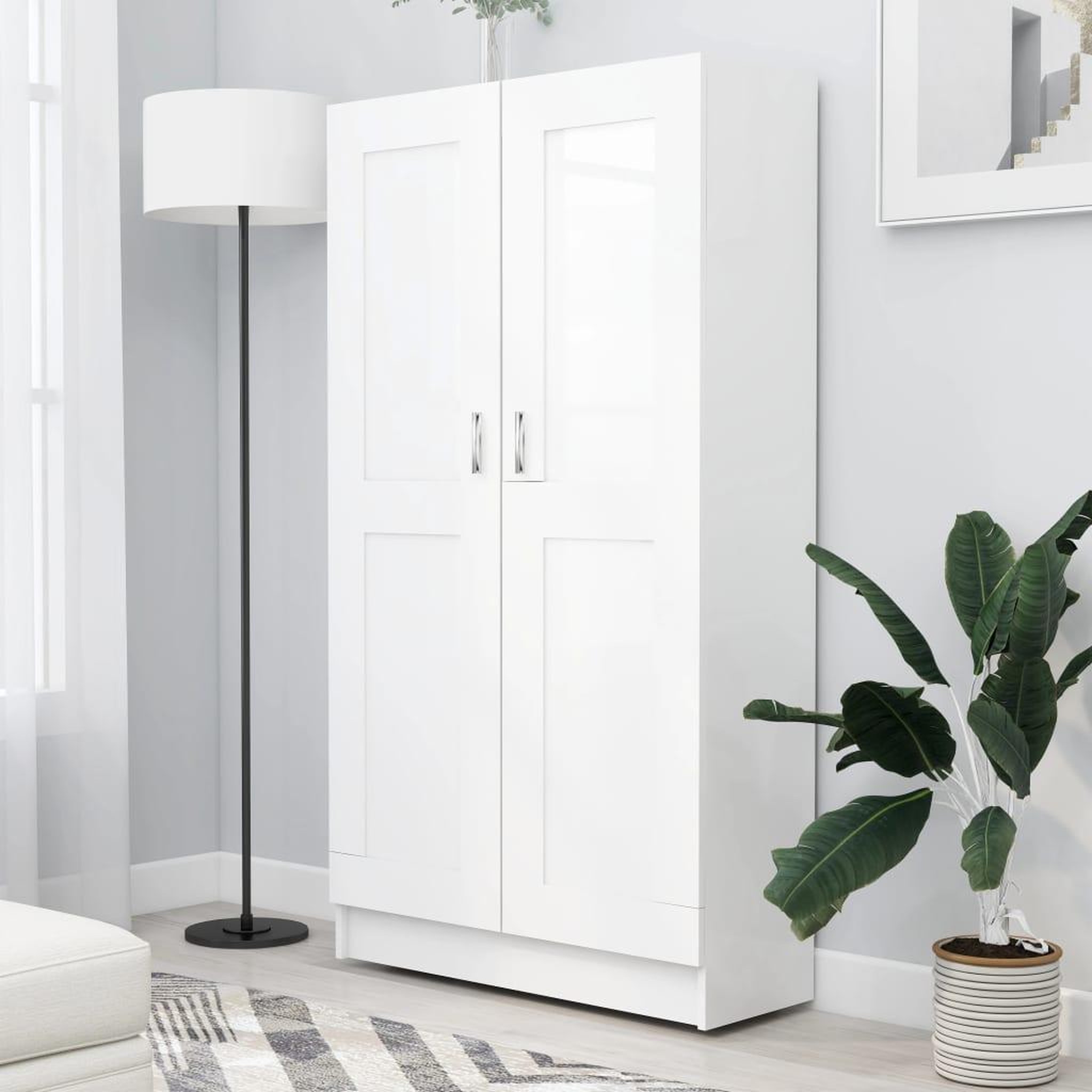 Voir la diapositive 1 : VIDAXL Bibliotheque Blanc 82,5x30,5x150 cm Bois d'ingenierie
