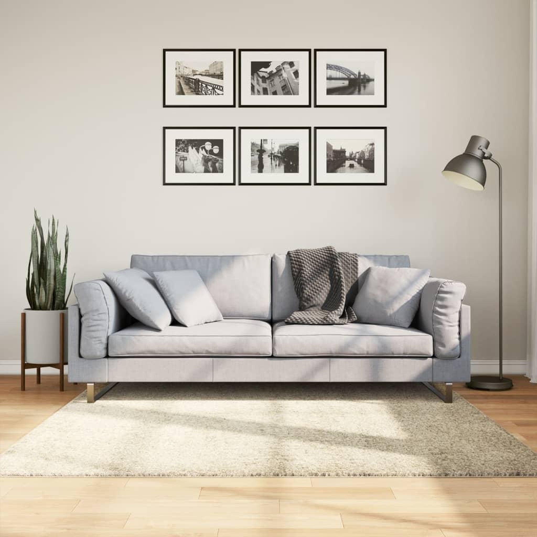 VIDAXL Tapis shaggy PAMPLONA poils longs moderne dore 160x160 cm