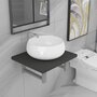 VIDAXL Meuble de salle de bain en deux pieces Ceramique Gris