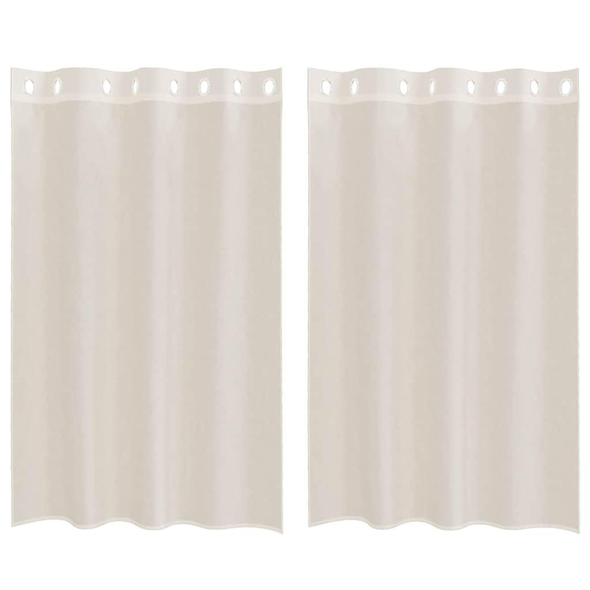 Voir la diapositive 2 : VIDAXL Rideaux en voile avec œillets 2 pcs creme 140x175 cm