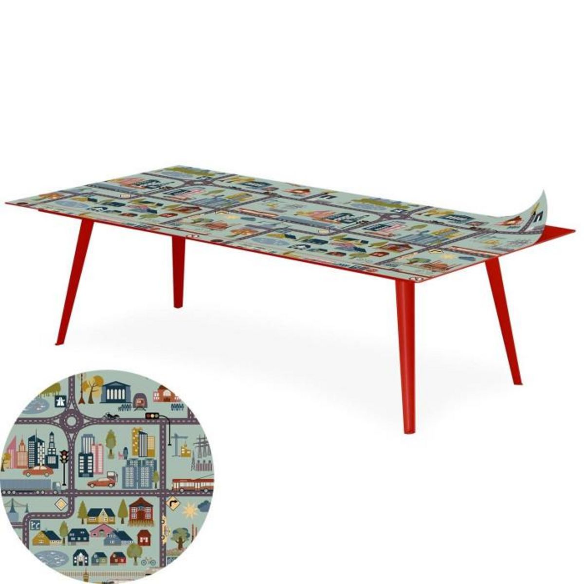 Paris Prix Table Basse 1 Cover  City  120cm Rouge