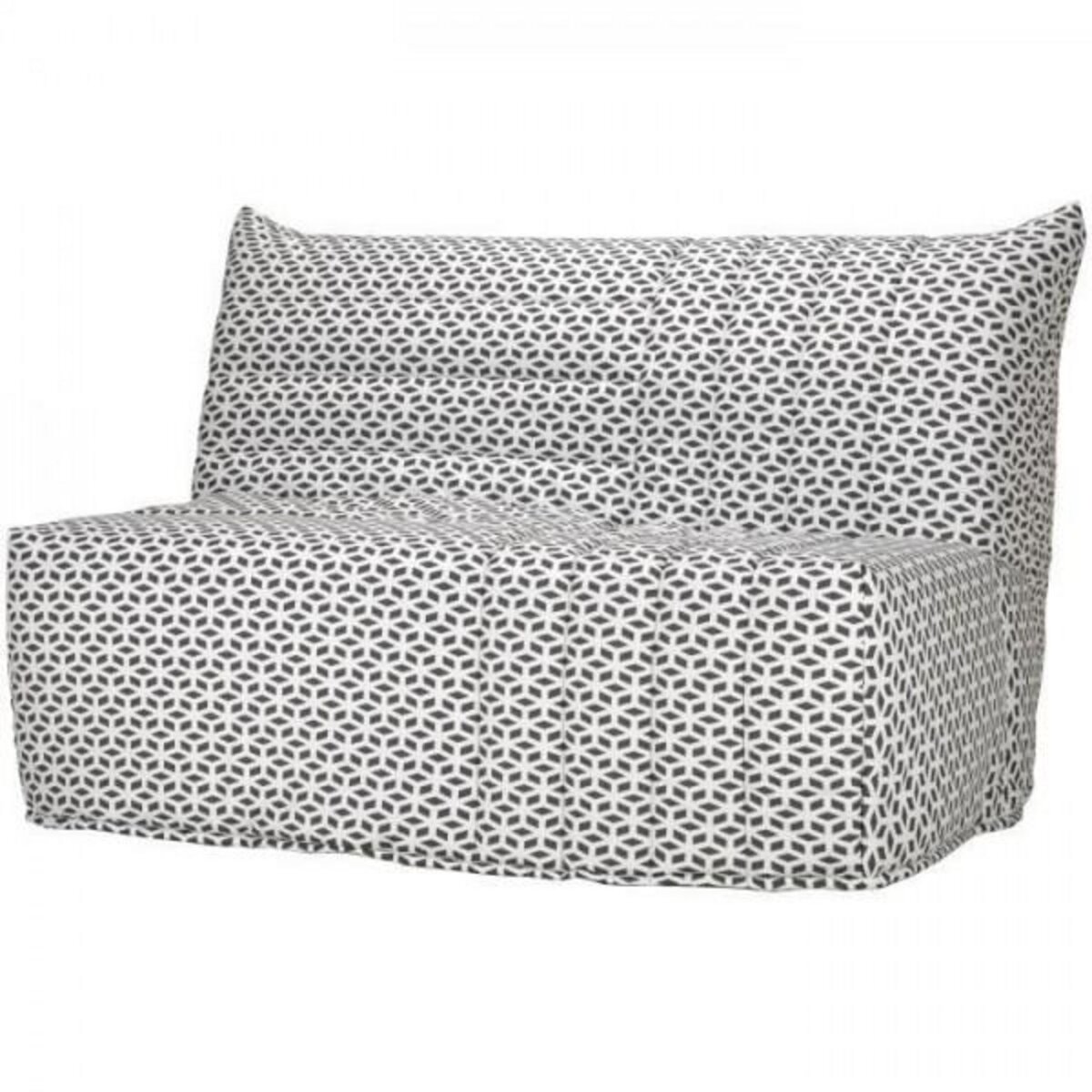 BULTEX COMFORT BULTEX Banquette BZ 3 places - Tissu noir et blanc - Made in France - L 142 x P 101 cm - BECCI