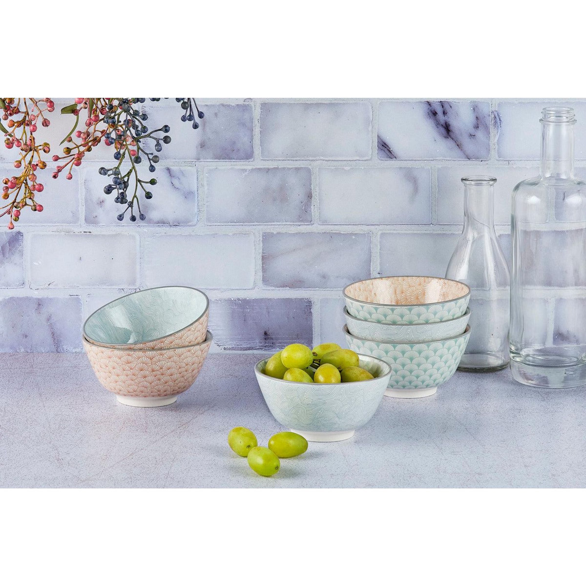 BJORN Bol PATTERN Ø12cm - 6 pièces - Pastel