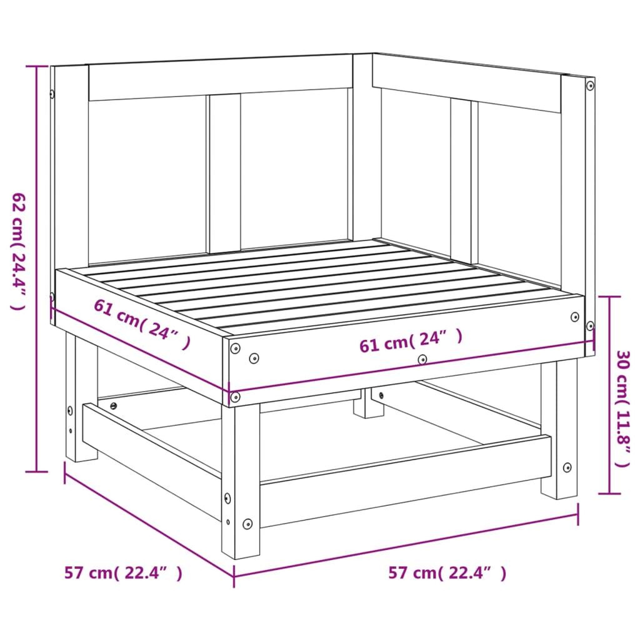 Voir la diapositive 6 : VIDAXL Canape d'angle de jardin bois massif douglas