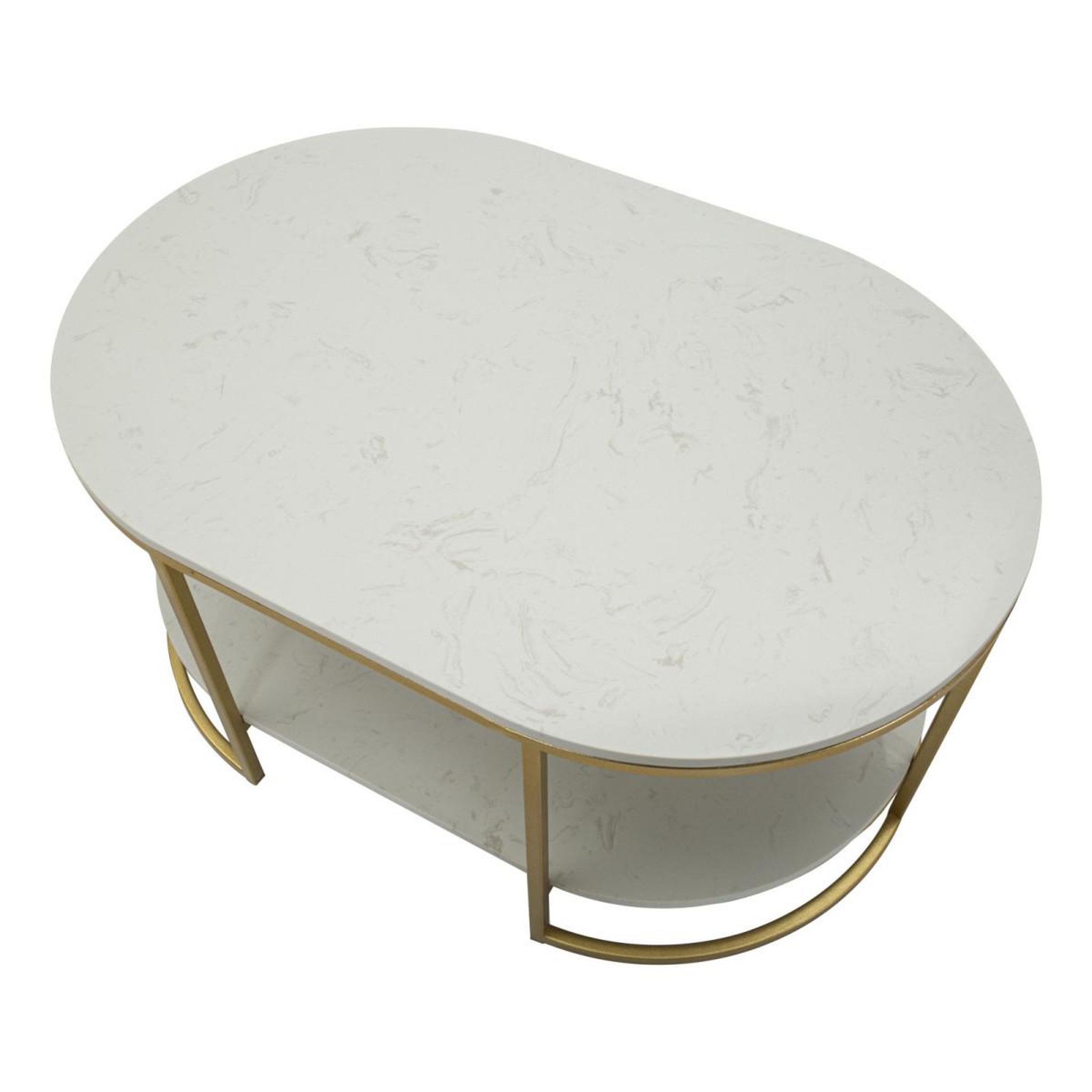 Voir la diapositive 4 : Paris Prix Table basse en marbre  izmir  90cm blanc & or
