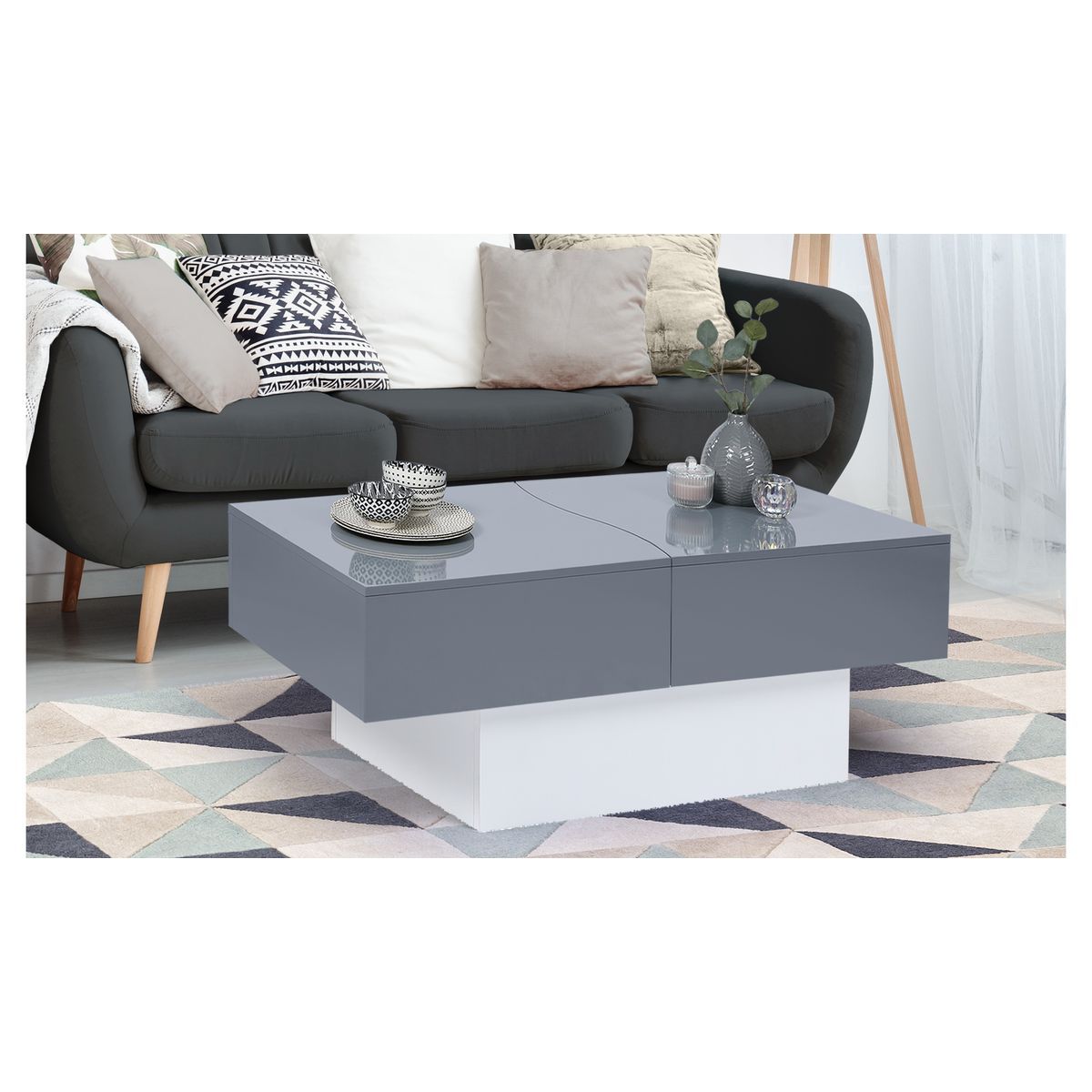 Table basse coulissante