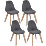 TOILINUX Lot de 4 Chaises pour enfant Lena effet velours. Coloris disponibles : Jaune