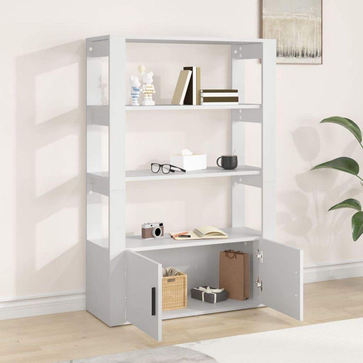 VIDAXL Buffet Blanc 80x30x119,5 cm Bois d'ingenierie