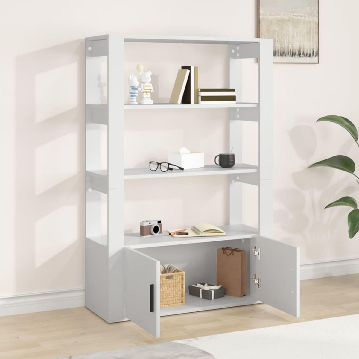 VIDAXL Buffet Blanc 80x30x119,5 cm Bois d'ingenierie