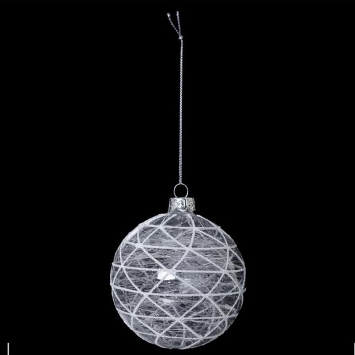 FEERIC LIGHT & CHRISTMAS Boule de Noël en Verre  Polaire  8cm Transparent
