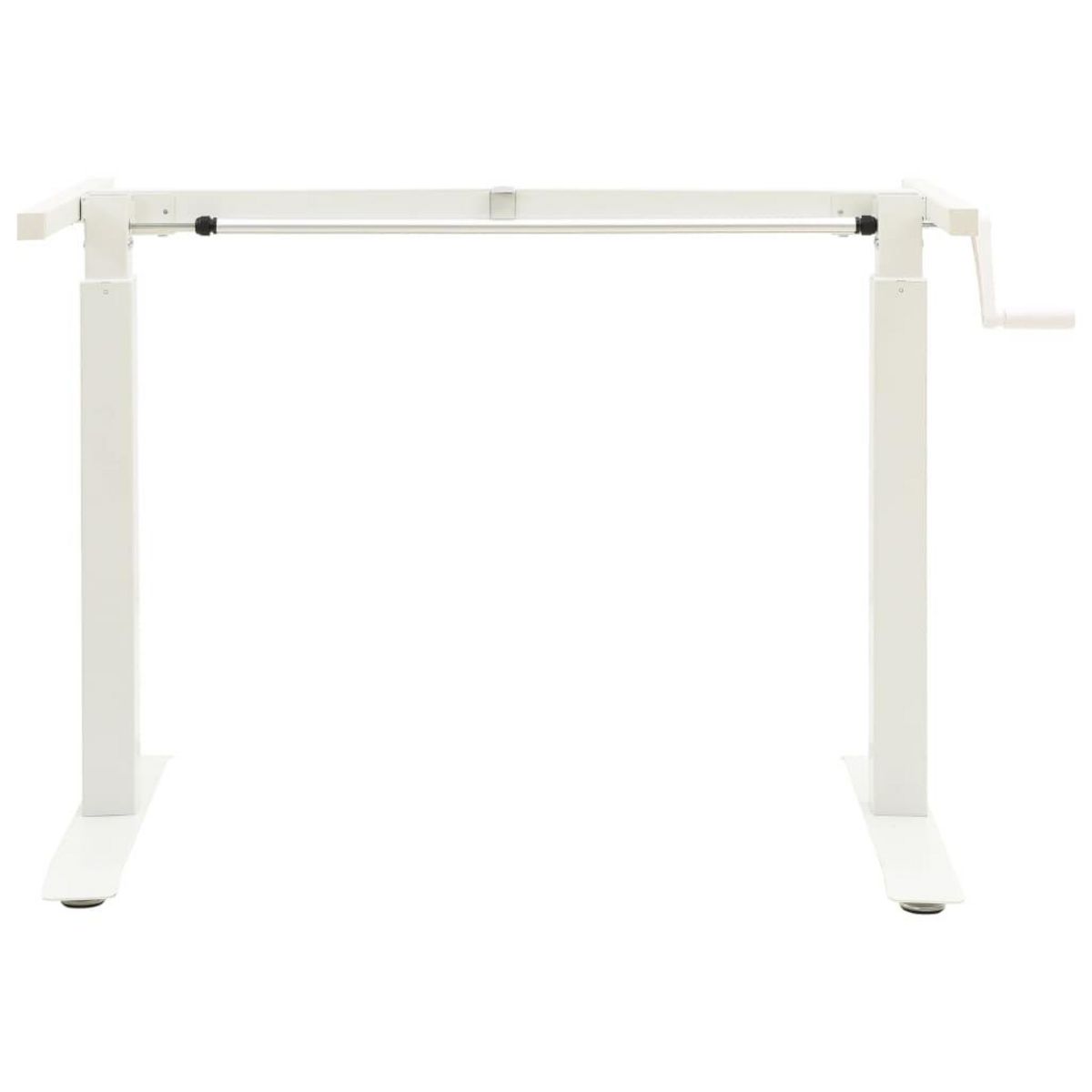 VIDAXL Cadre de bureau en hauteur reglable avec manivelle manuel Blanc