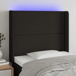 VIDAXL Tete de lit a LED Noir 83x16x118/128 cm Tissu