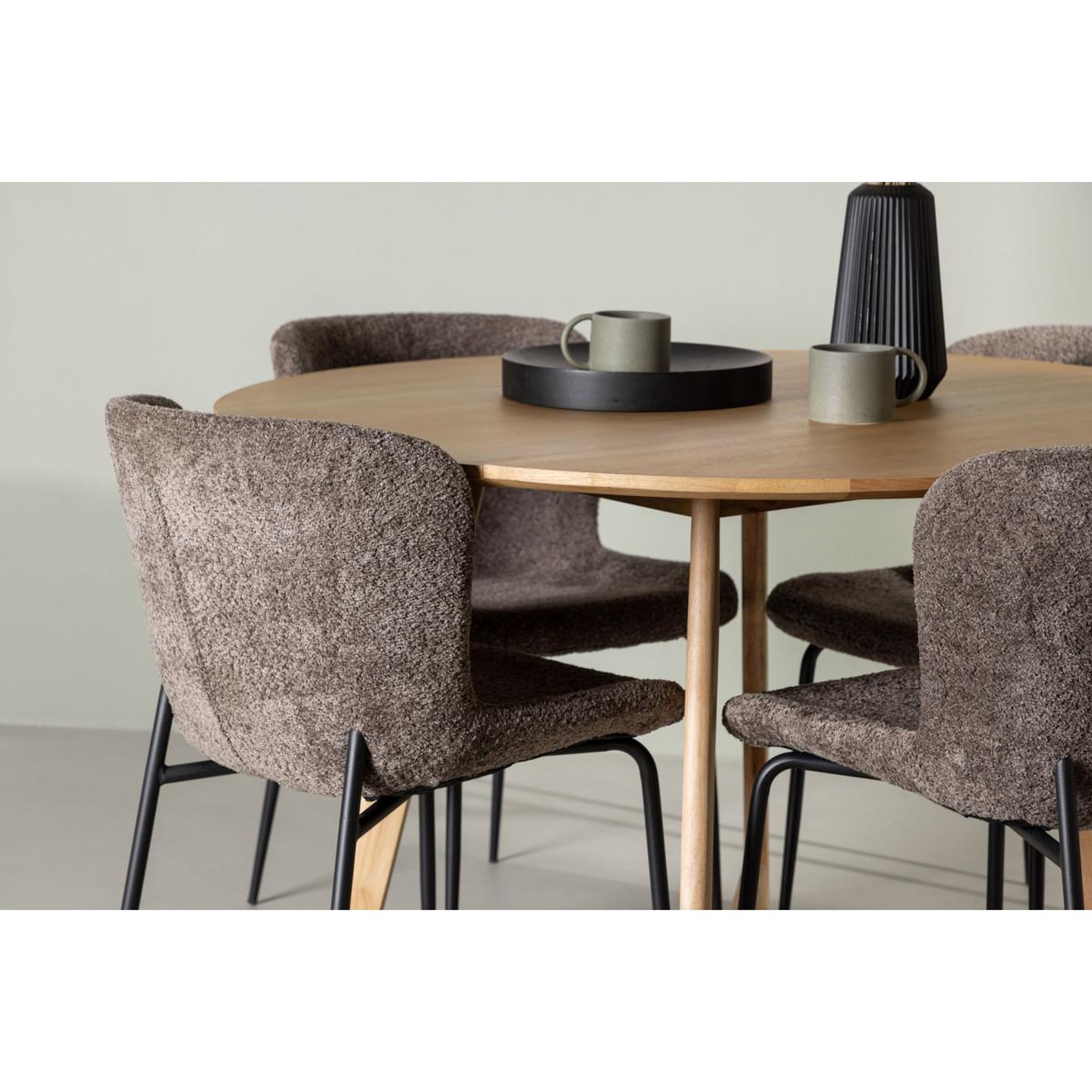 Voir la diapositive 5 : Paris Prix Ensemble table à manger & 4 chaises  yakidon & modesto  120cm naturel & marron