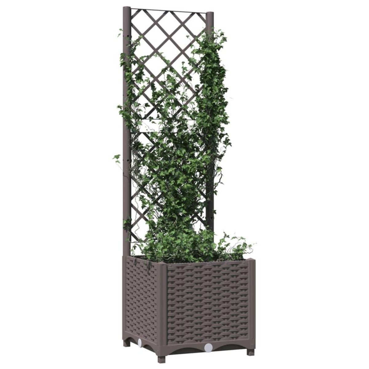 VIDAXL Jardiniere avec treillis Marron 40x40x136 cm PP