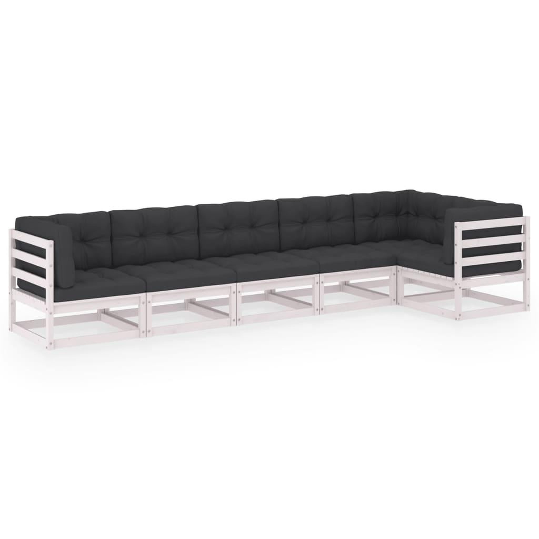 Voir la diapositive 2 : VIDAXL Salon de jardin 6 pcs avec coussins Bois de pin massif