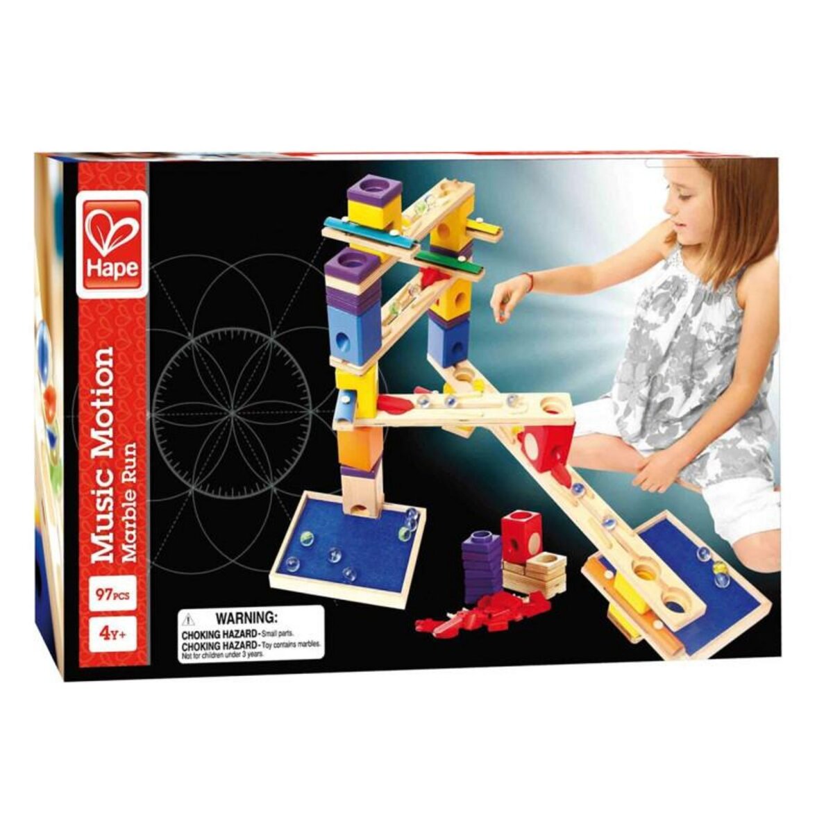 Hape HAPE Quadrilla Wooden Marble Court Music Motion, 97dlg.