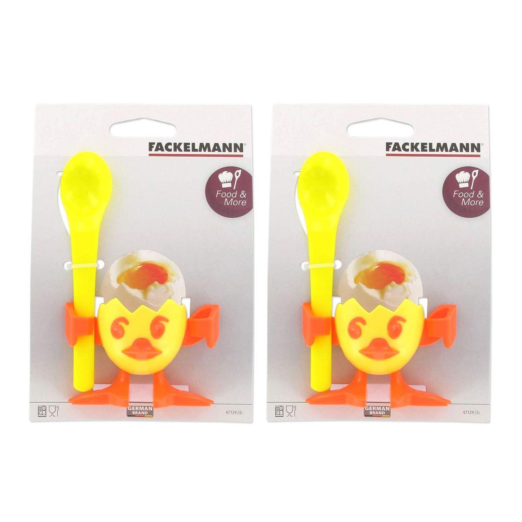 Voir la diapositive 5 : Fackelmann Lot de 2 coquetiers avec cuillère Fackelmann Colors Edition