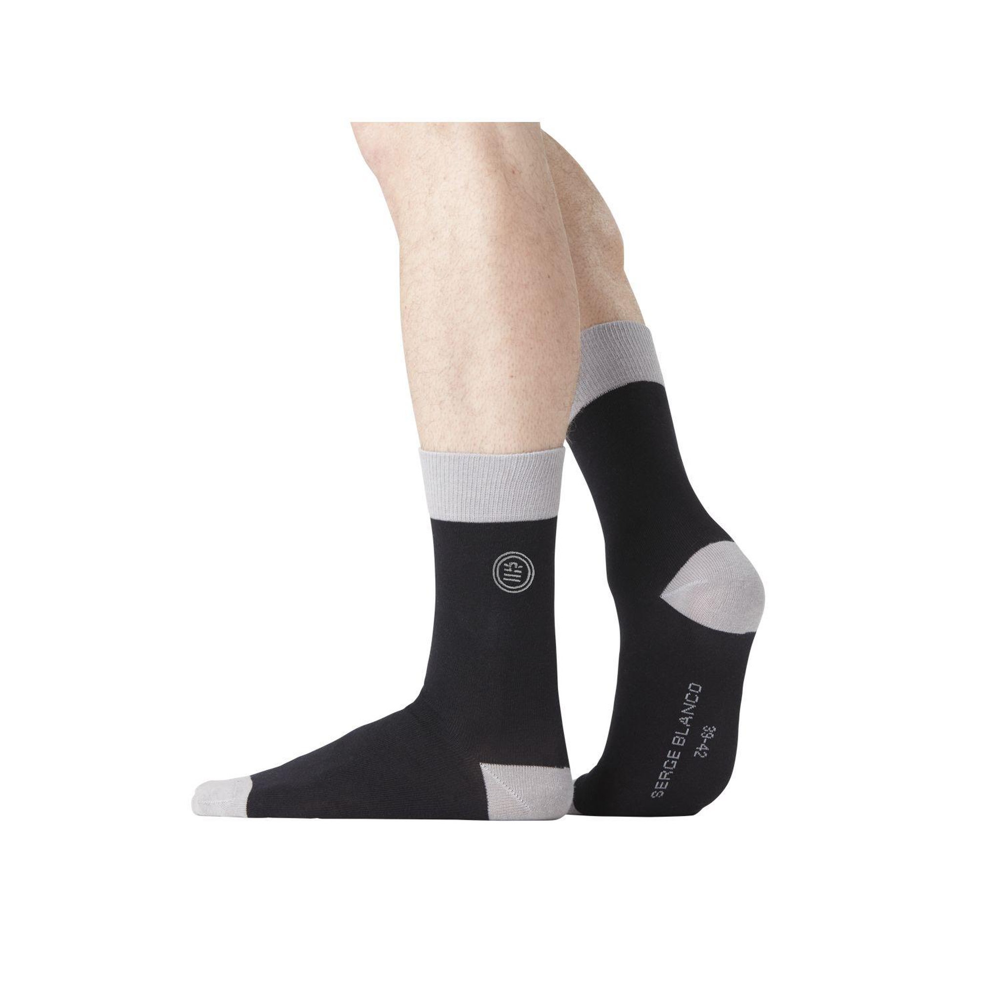 Voir la diapositive 4 : SERGE BLANCO Lot de 6 paires de chaussettes de ville coton homme