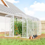 Voir la diapositive 6 : OUTSUNNY Serre tunnel de jardin 6 m² - 3 x 2 x 2 m - porte - acier galvanisé PE 150 g/m² transparent