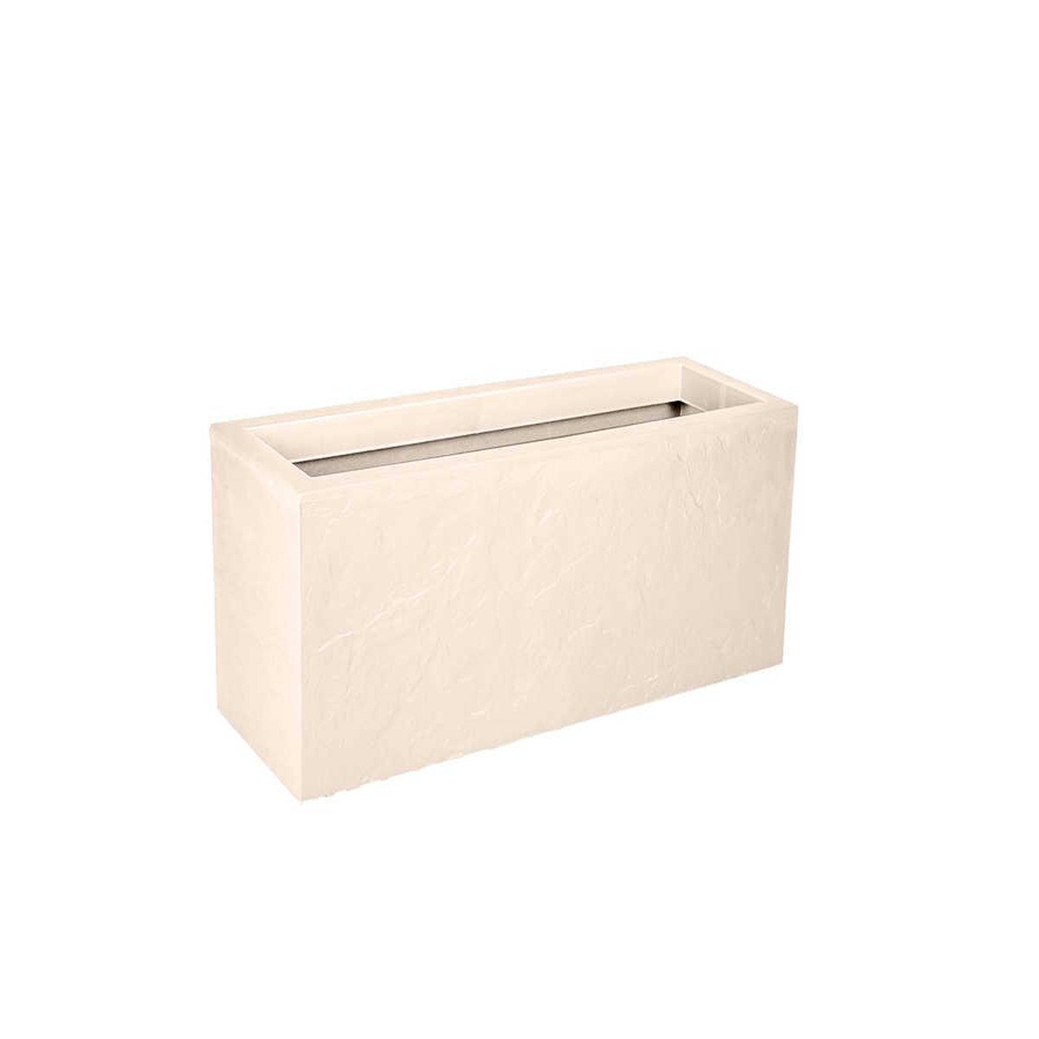 Eda Balconnière rectangulaire Volcania Up effet pierre 25 L - Beige calcaire- Eda