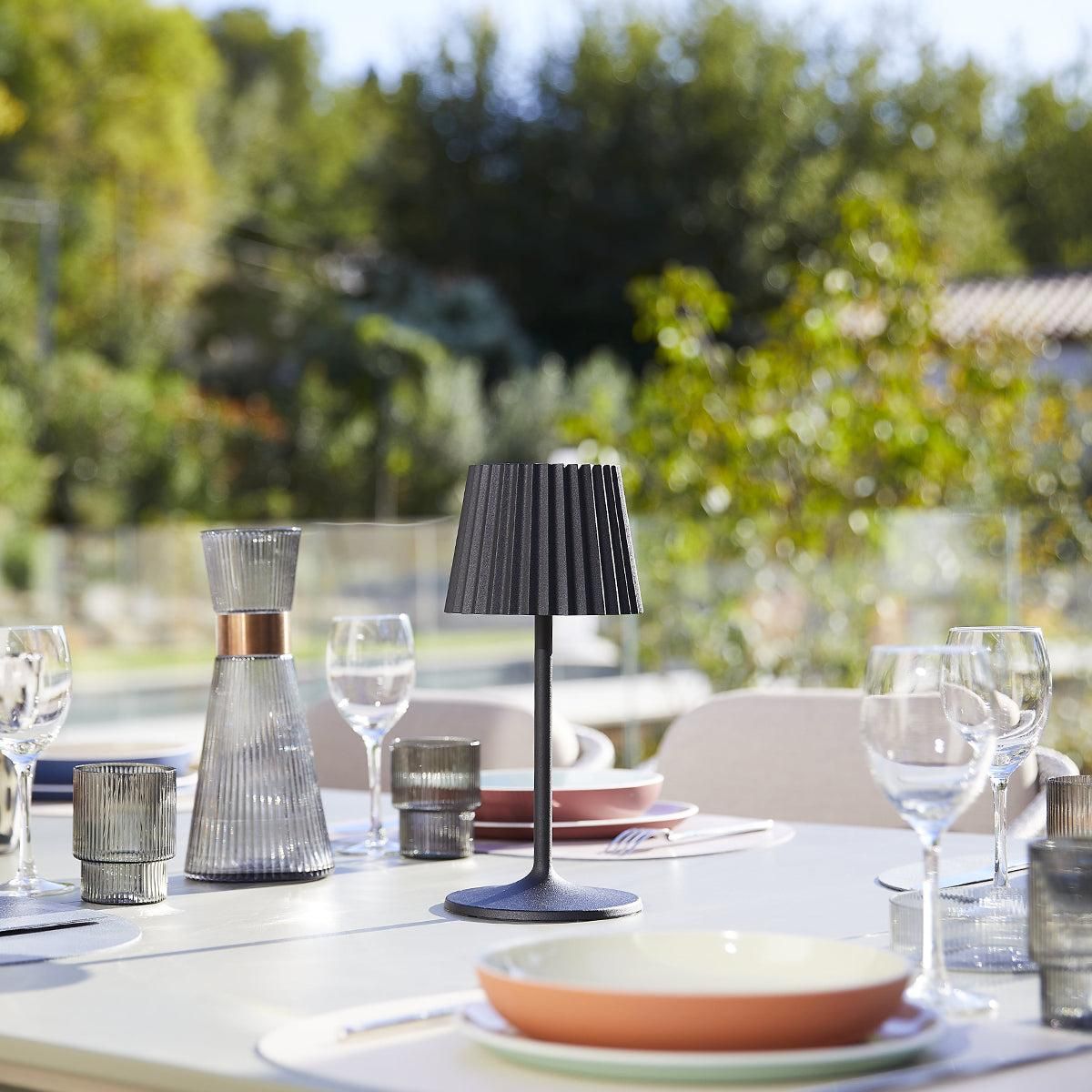 Lumisky Lampe de table sans fil LED ABBY Noir Aluminium H30CM