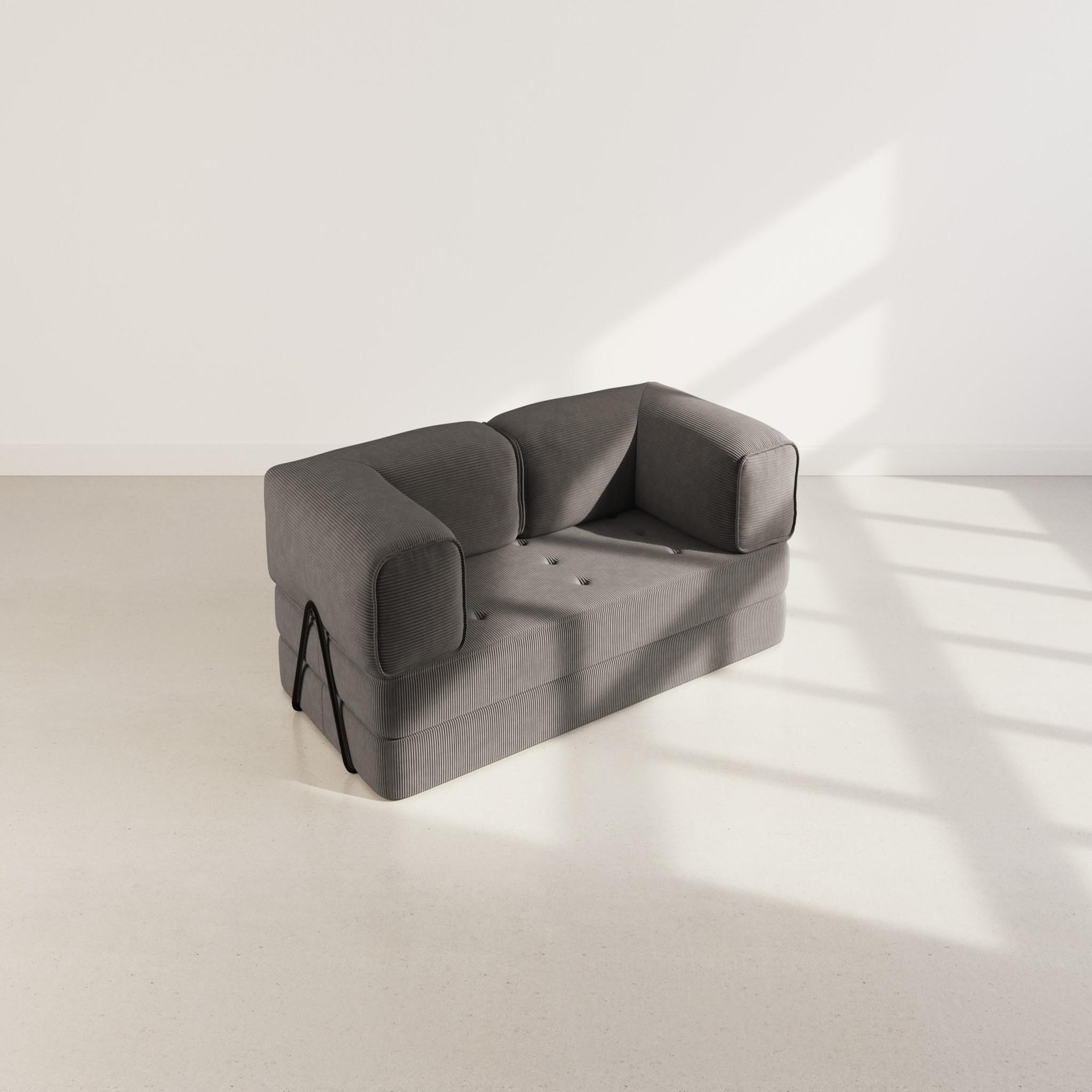 Voir la diapositive 6 : BEST MOBILIER Poppy - canapé 3 places convertible en velours côtelé