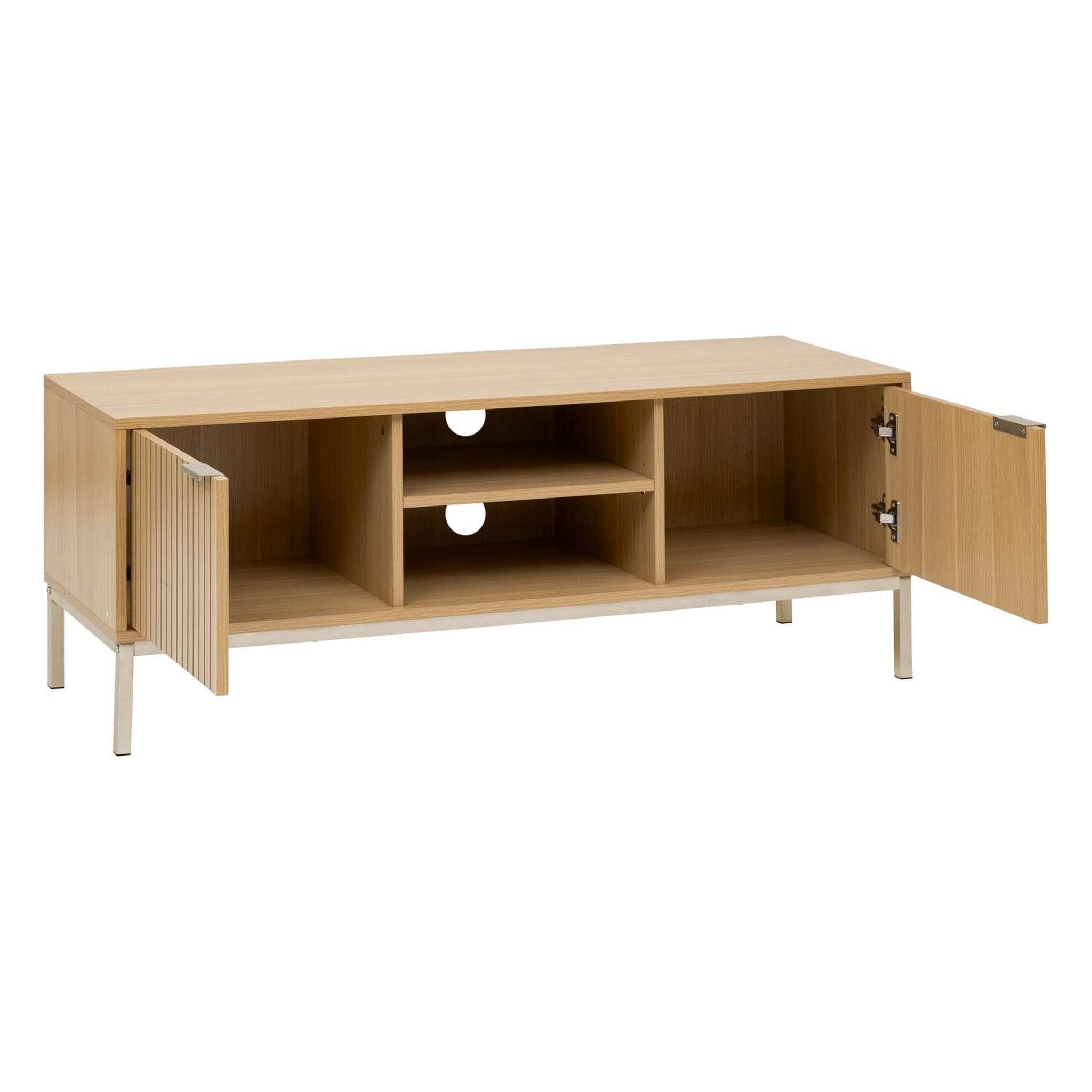 Voir la diapositive 3 : FIVE Meuble tv 2 portes en bois tasso - marron