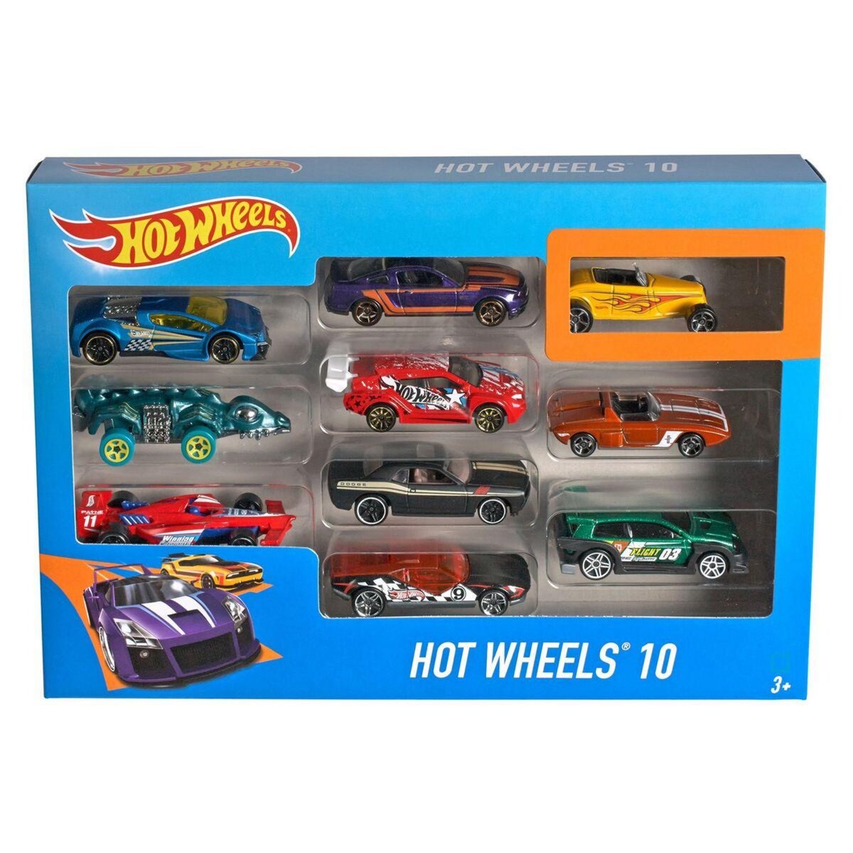 MATTEL Coffret 10 Voitures Hot Wheels