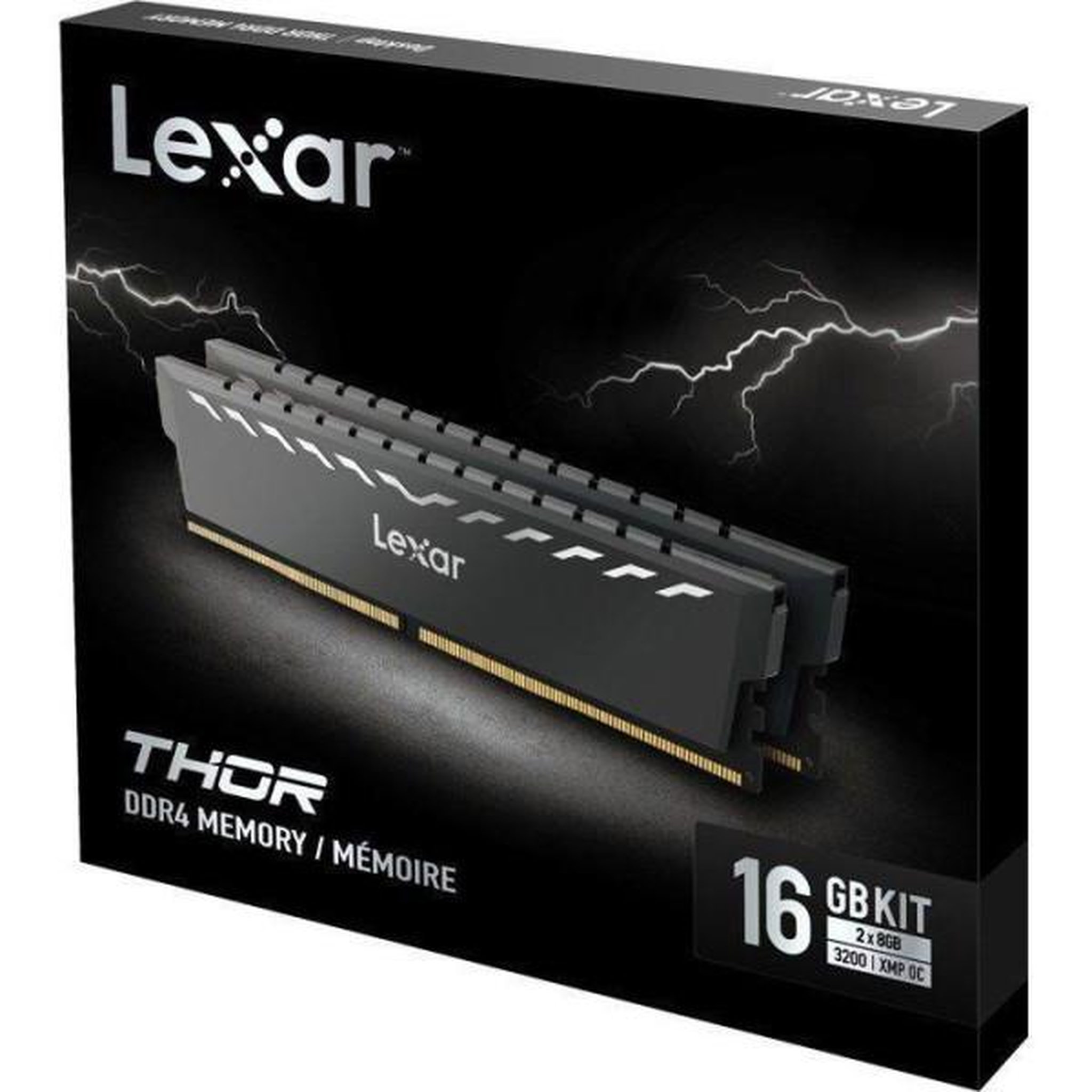 Voir la diapositive 2 : Lexar Barrette Mémoire - LEXAR THOR - DDR4 3200 - UDIMM XMP - 16 Go (2x 8Go) - Dissipateur thermique
