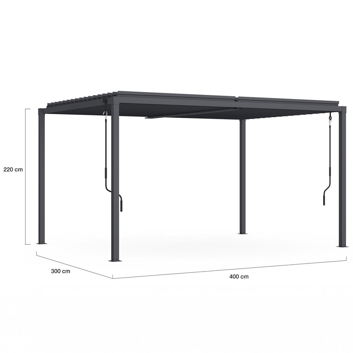 ID MARKET Pergola bioclimatique lames orientables acier 3x4 M gris anthracite