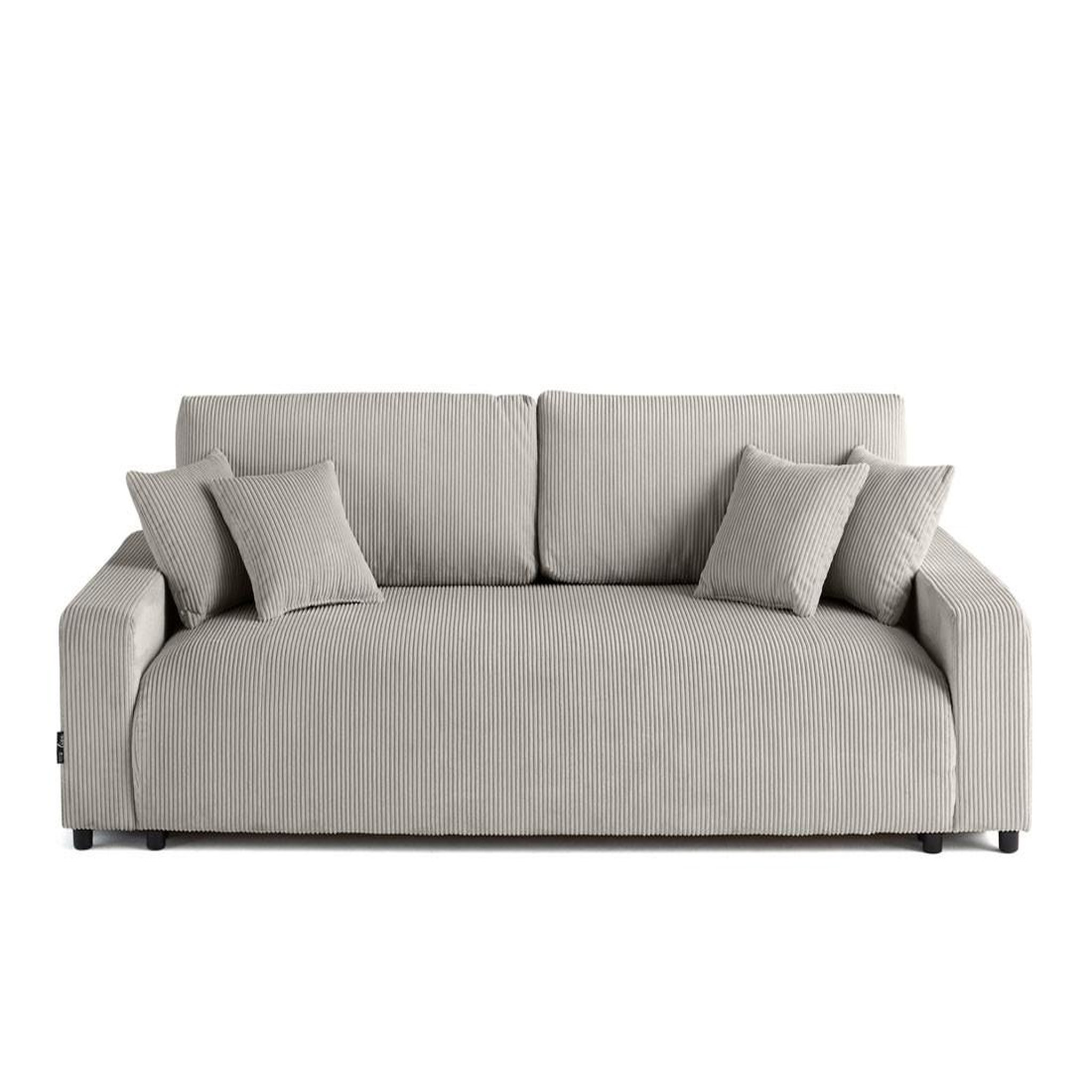 Voir la diapositive 4 : LISA DESIGN Pivoine - canapé droit 3 places - convertible avec coffre - en velours côtelé
