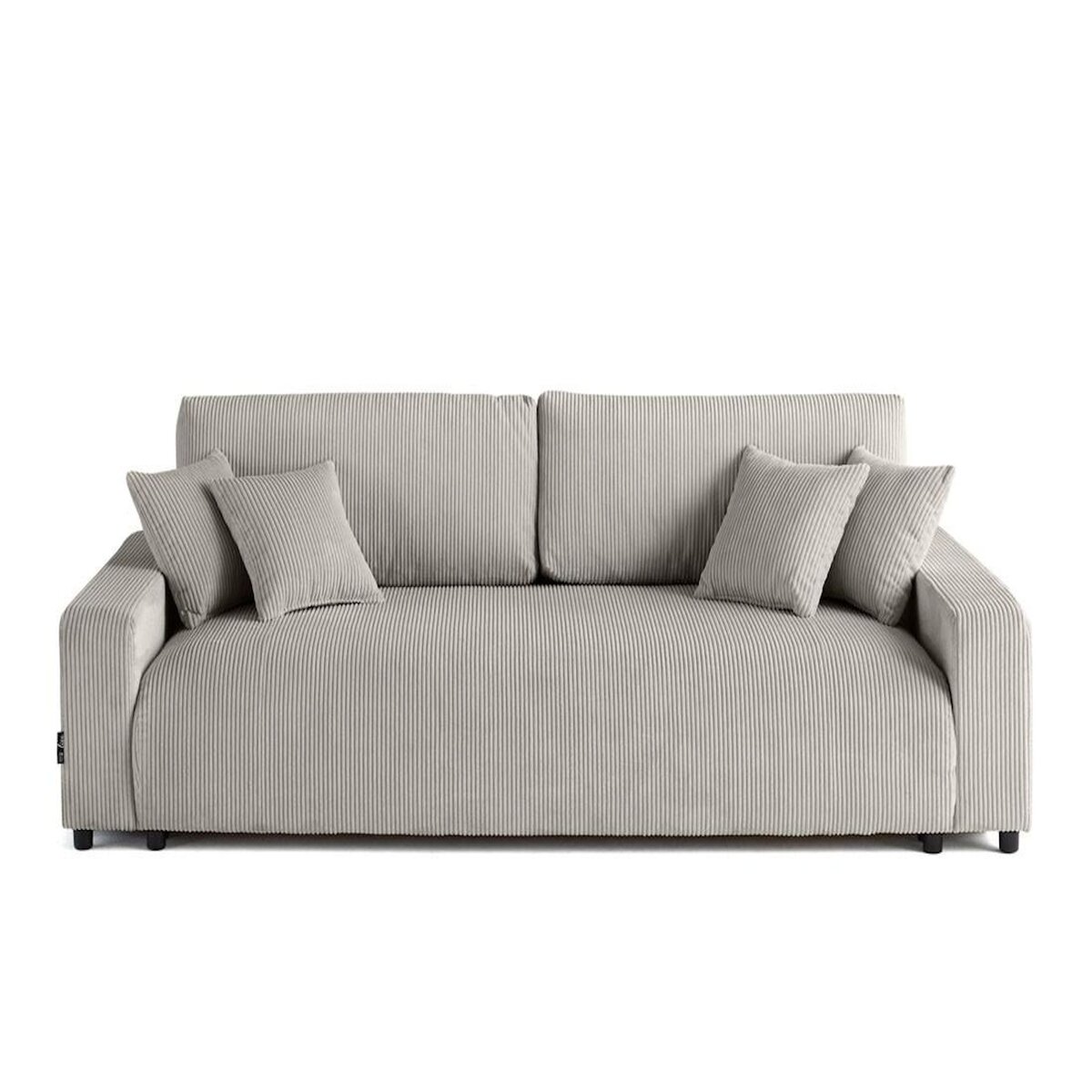 LISA DESIGN Pivoine - canapé droit 3 places - convertible avec coffre - en velours côtelé