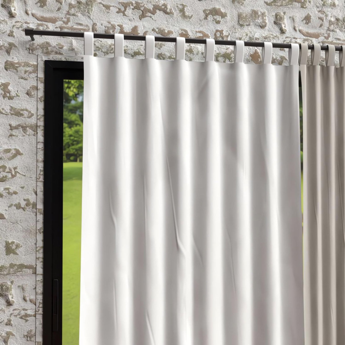 SOLEIL D'OCRE Rideau à pattes en microfibre lavée 135x250 cm BOHEME, par Soleil d'Ocre