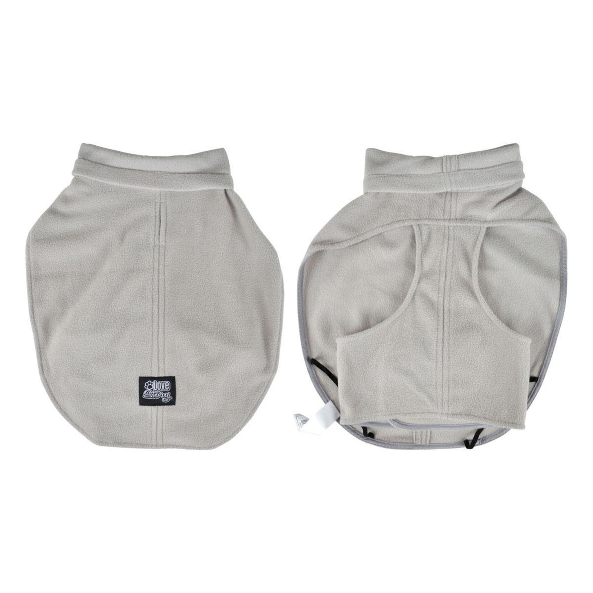Voir la diapositive 1 : LOVE STORY Veste polaire chien  frileux  35cm gris clair