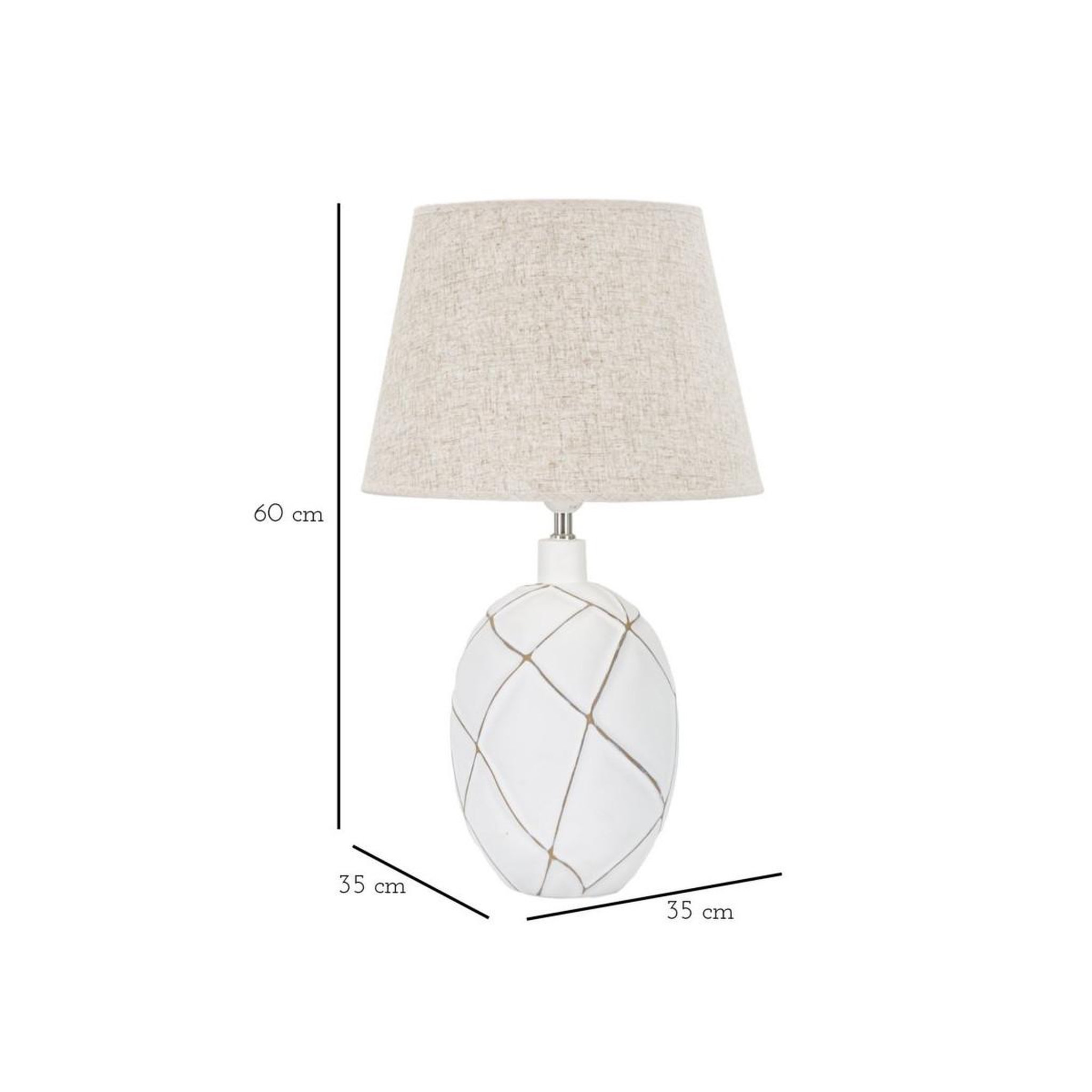 Voir la diapositive 6 : Paris Prix Lampe à poser en résine  lines  60cm blanc & naturel