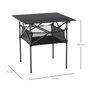 Voir la diapositive 3 : OUTSUNNY Table pliante table de camping table de jardin filet rangement + sac transport plateau alu. châssis métal époxy noir