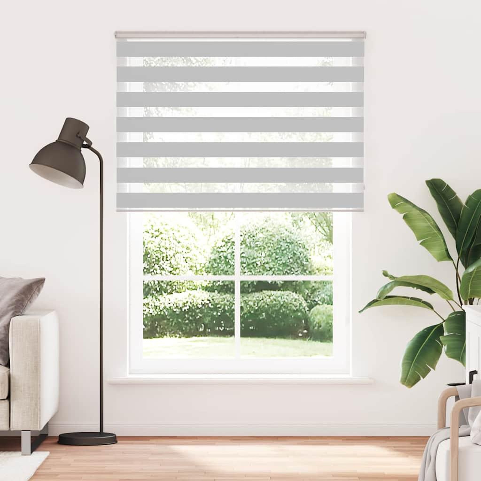 Voir la diapositive 2 : VIDAXL Store zebre gris clair largeur du tissu 155,9 cm polyester