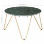 Voir la diapositive 6 : VIDAXL Table basse Vert 65x65x42 cm Pierre veritable et texture marbre