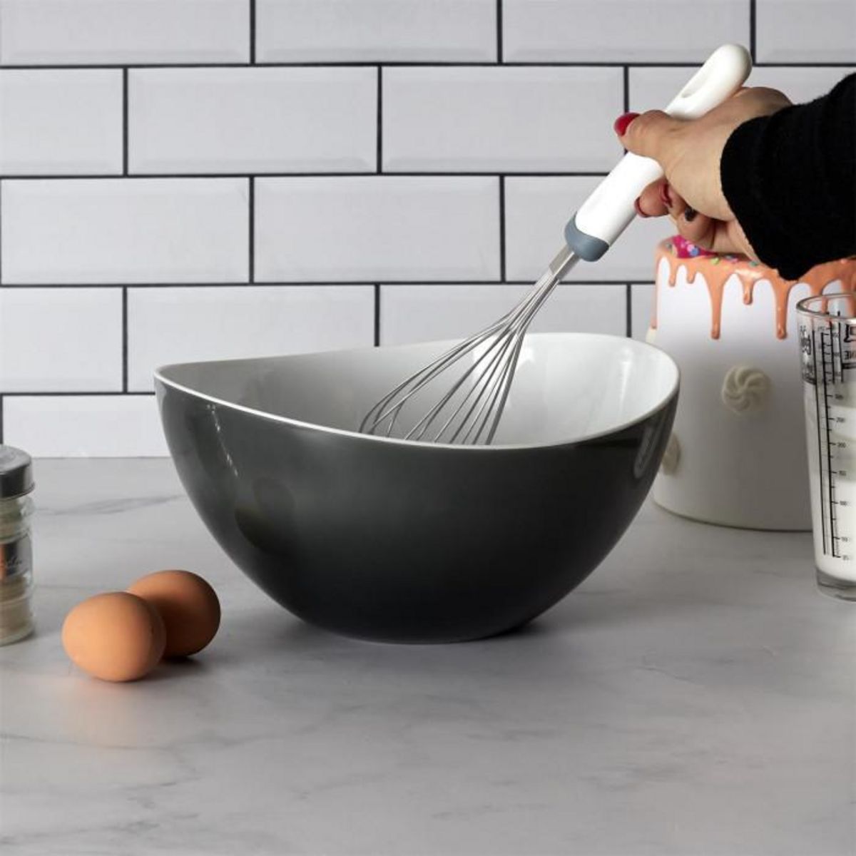 Paris Prix Fouet de Cuisine  Pâtissier  29cm Blanc & Gris