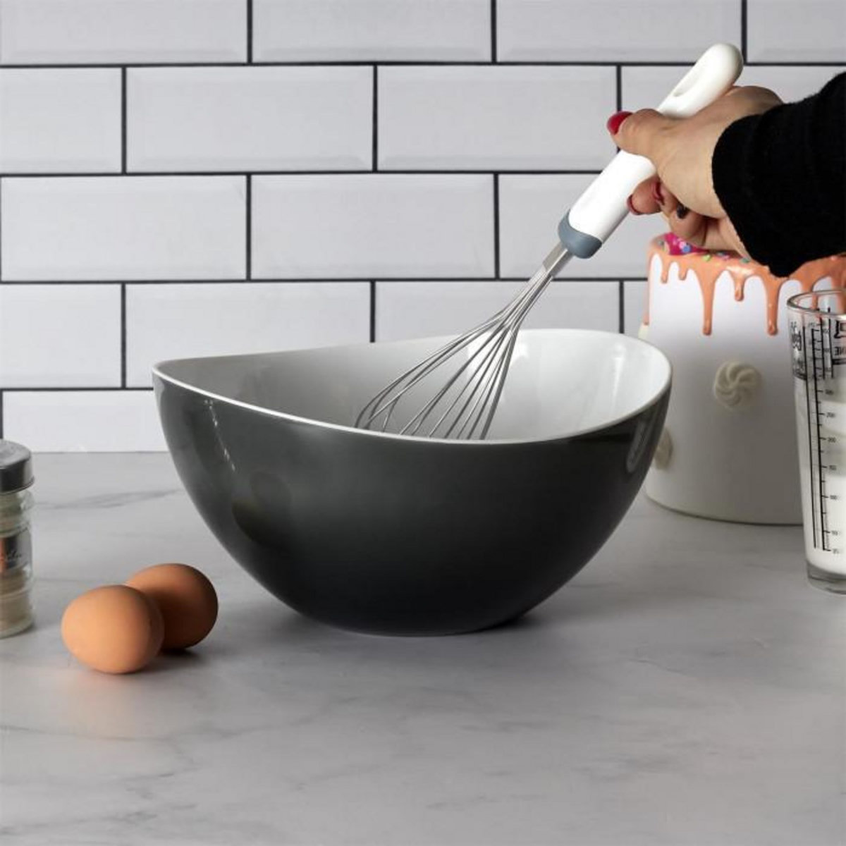 Paris Prix Fouet de Cuisine  Pâtissier  29cm Blanc & Gris