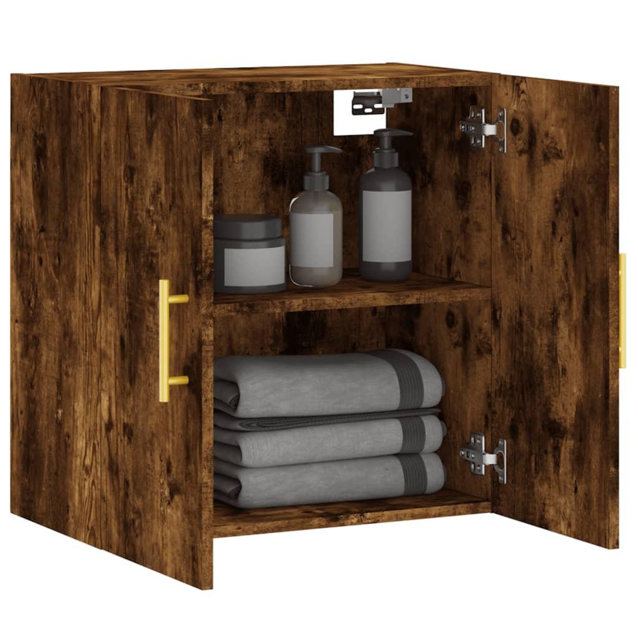 Voir la diapositive 4 : VIDAXL Armoire murale chene fume 60x31x60 cm bois d'ingenierie