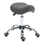 Voir la diapositive 1 : HOMCOM HOMCOM Tabouret de massage tabouret selle ergonomique pivotant 360° hauteur réglable revêtement synthétique gris chromé