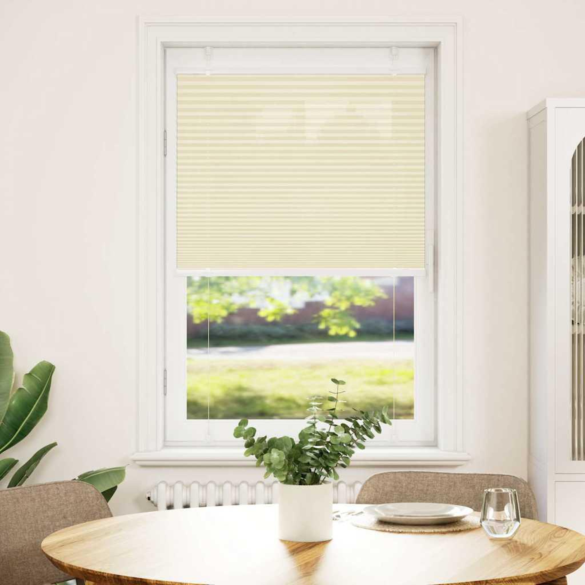 Voir la diapositive 2 : VIDAXL Store plisse creme 80x100 cm largeur du tissu 79,4 cm polyester