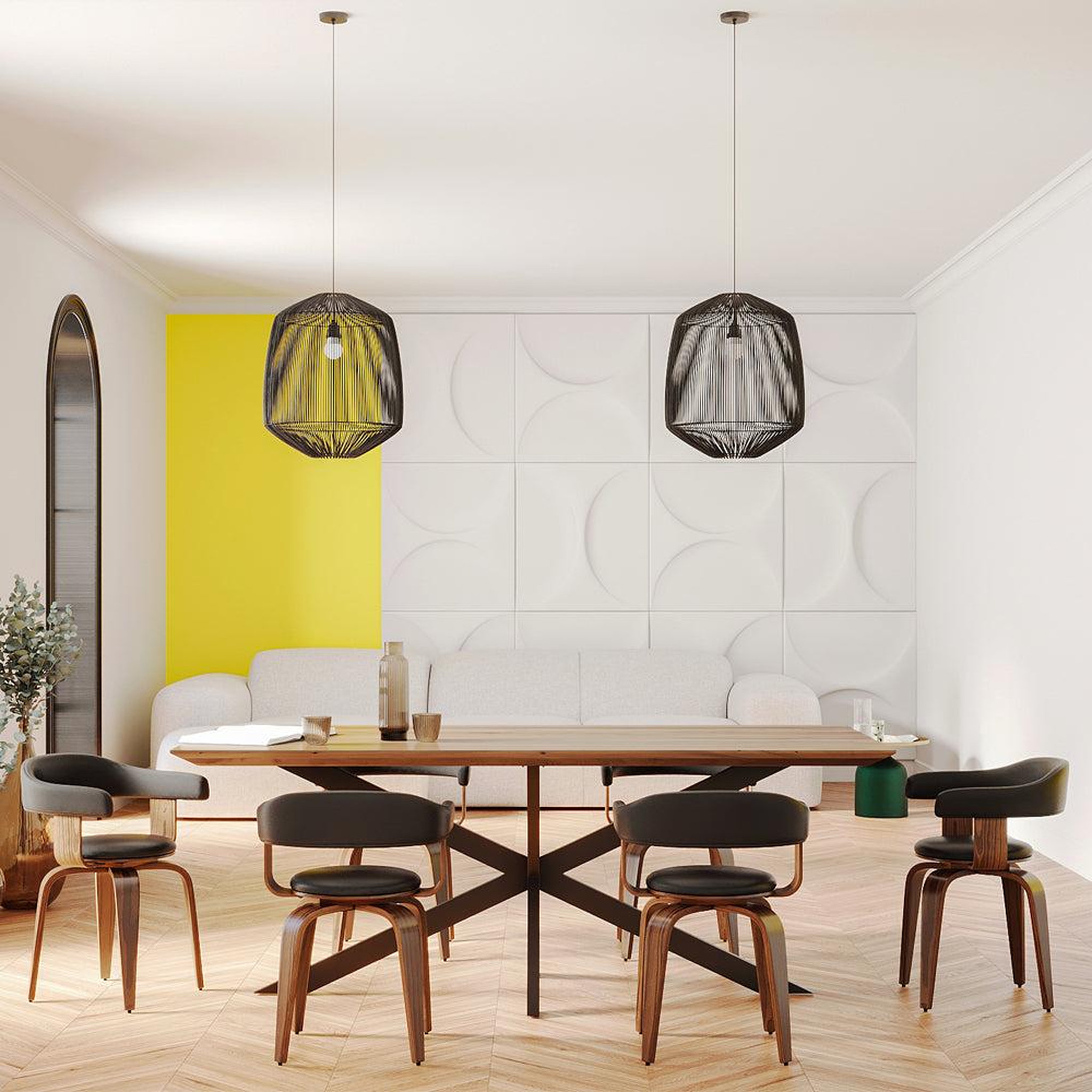 Voir la diapositive 5 : MAISON PAVANE Chaise avec accoudoirs en cuir synthétique noir-harold