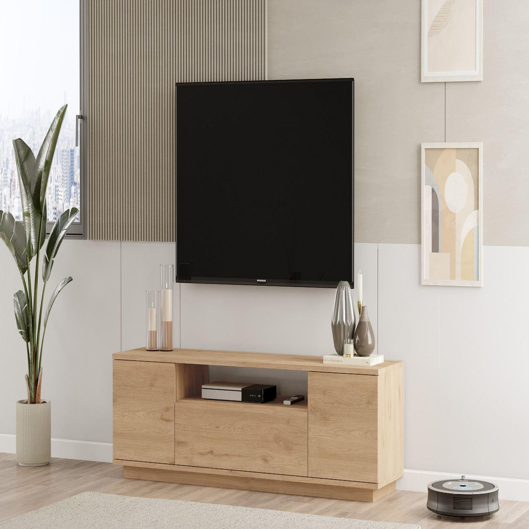 Voir la diapositive 4 : Habitat et Jardin Meuble tv en bois  rowen  - 180 x 44 x 44 cm - marron