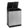 Voir la diapositive 2 : FIVE Poubelle de Tri 2 Bacs en Inox  Ariane  30L Argent