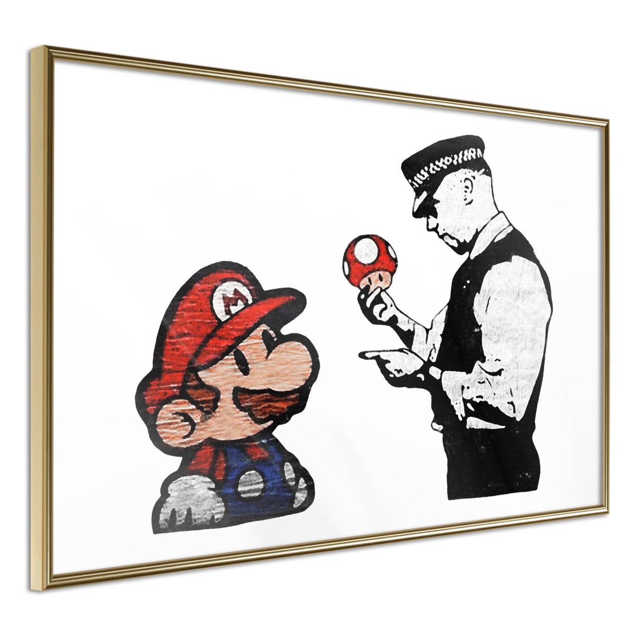 Paris Prix Affiche murale encadrée  banksy mario and copper