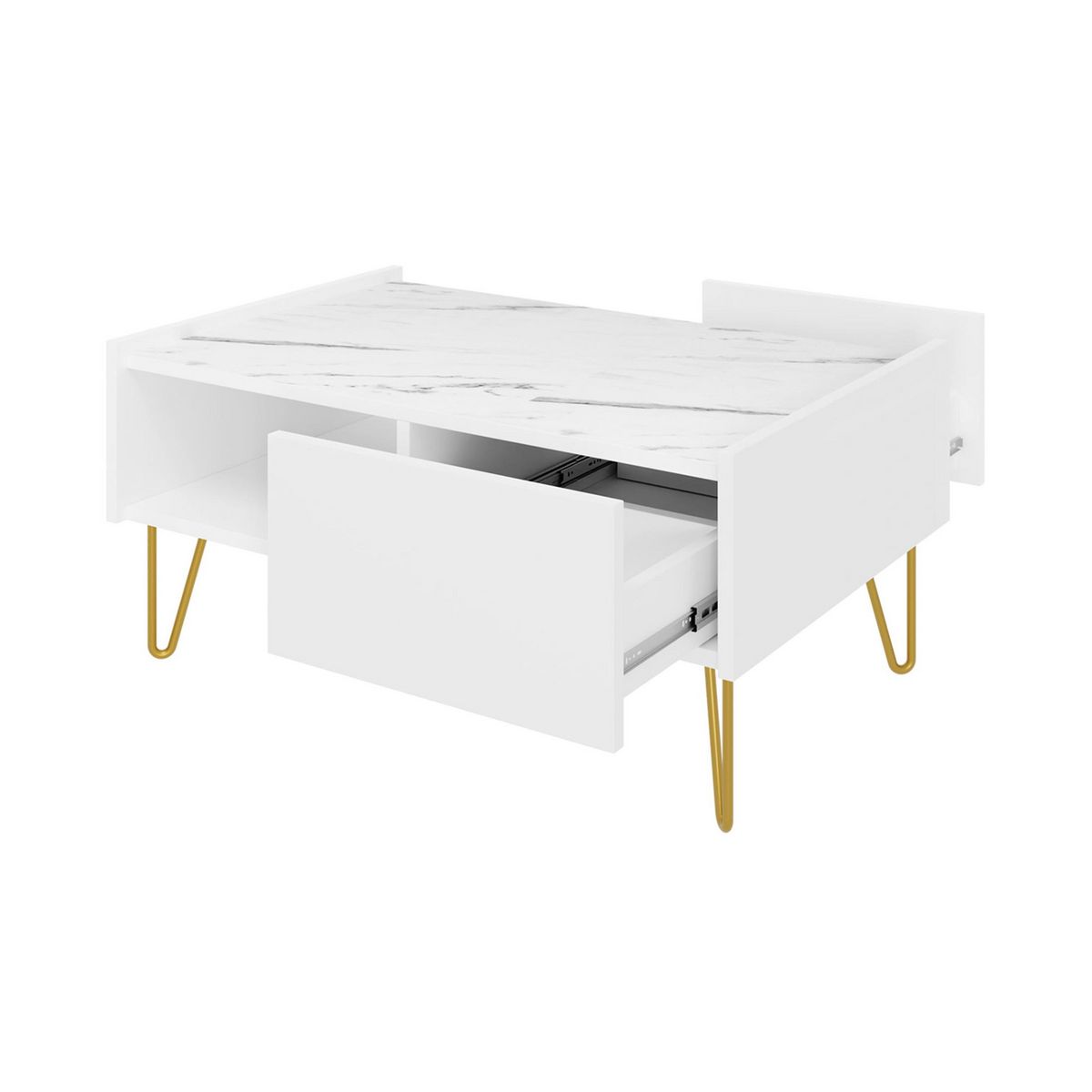 BEST MOBILIER Cali - table basse - effet marbre - 97 cm